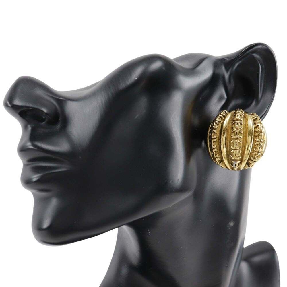 CHANEL Authentic Gold Logo Earrings - Picture 2 of 7